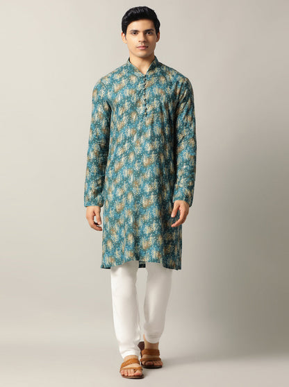 Blue Printed Kurta | The Kurta Company