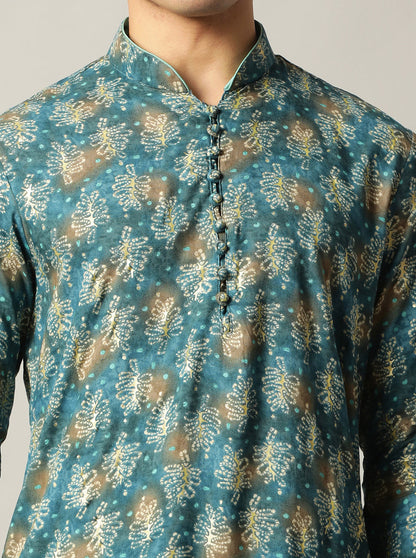 Blue Printed Kurta | The Kurta Company
