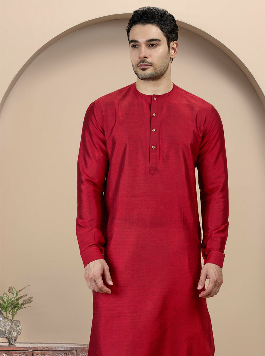 Red Solid Kurta | Azania