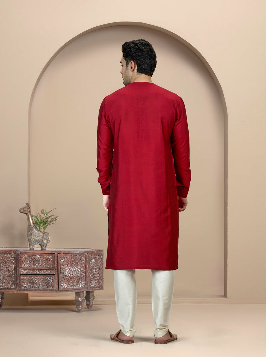 Red Solid Kurta | Azania