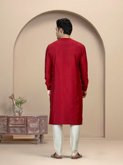 Red Solid Kurta | Azania