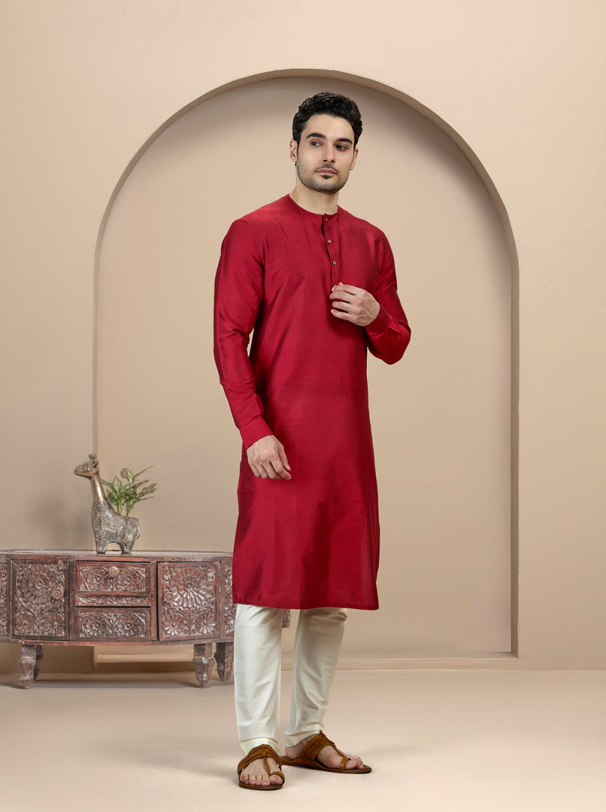 Red Solid Kurta | Azania