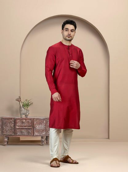 Red Solid Kurta | Azania