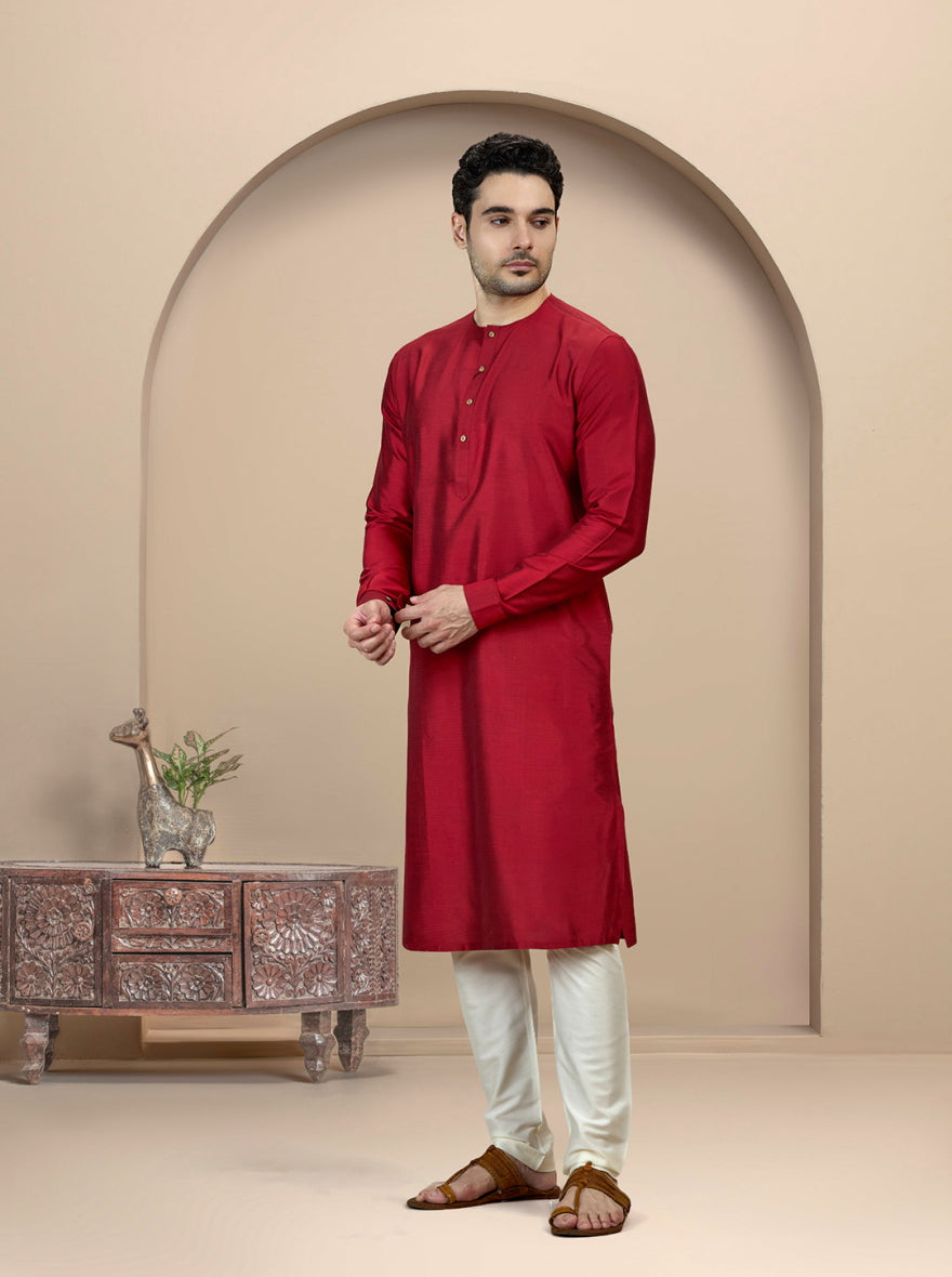 Red Solid Kurta | Azania