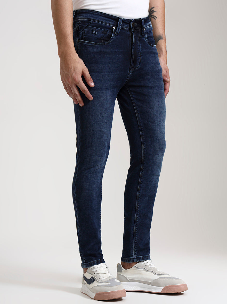 Dark Indigo Washed Rider Fit Jeans | JadeBlue