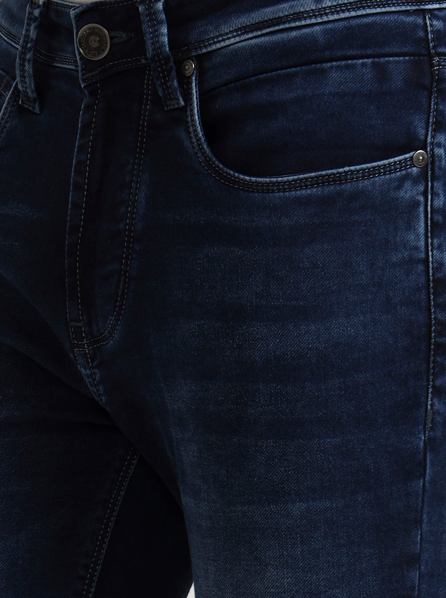 Dark Indigo Washed Rider Fit Jeans | JadeBlue