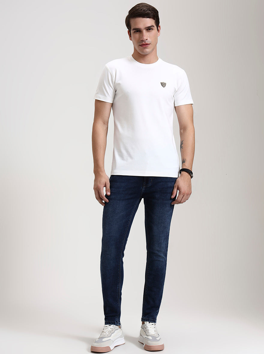 Dark Indigo Washed Rider Fit Jeans | JadeBlue