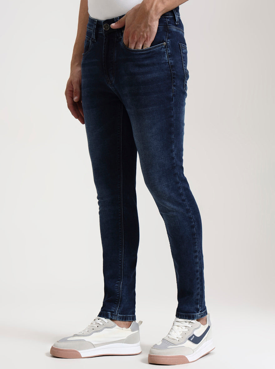 Dark Indigo Washed Rider Fit Jeans | JadeBlue