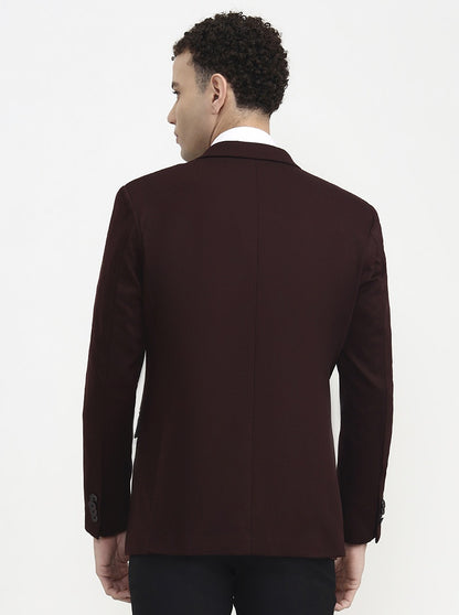 Maroon Solid  Blazer | Greenfibre