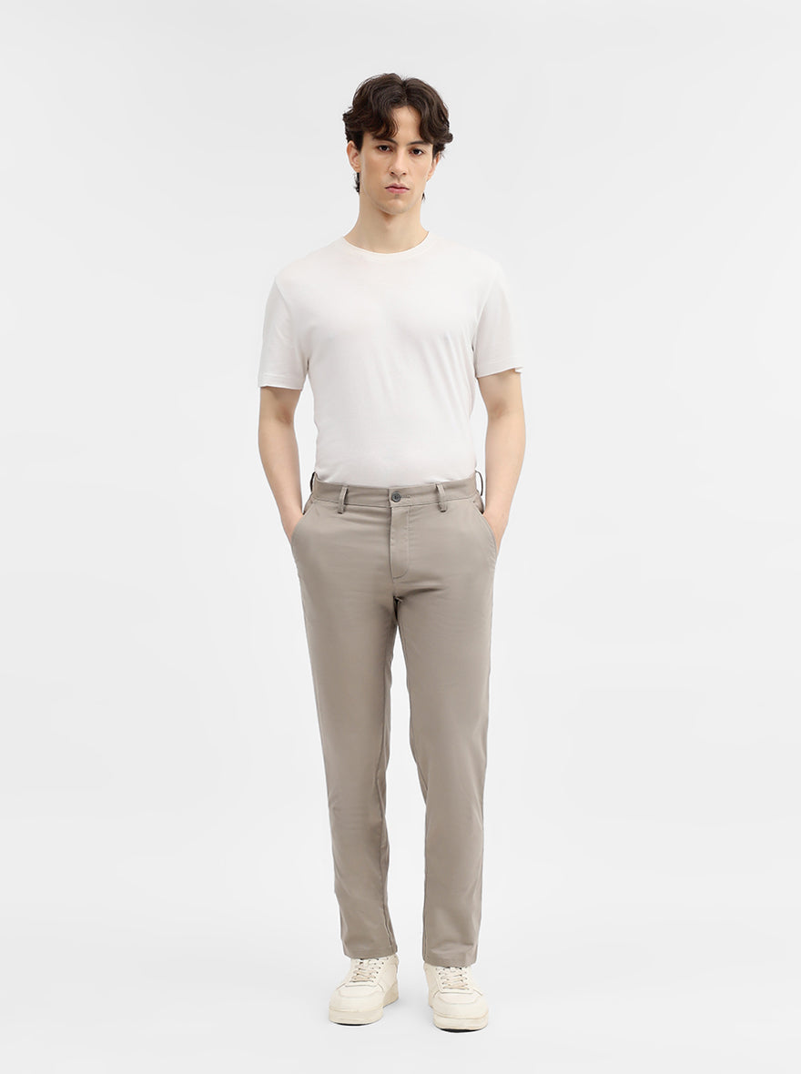 Grey Solid Uno Fit Casual Trouser | JadeBlue