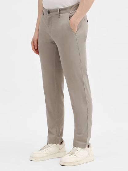 Grey Solid Uno Fit Casual Trouser | JadeBlue