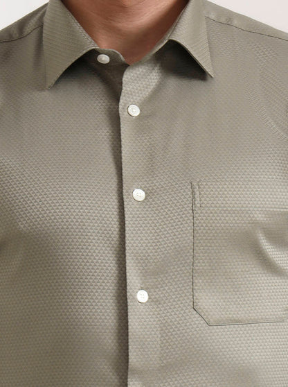 Pista Green Solid Slim Fit Formal Shirt | JadeBlue Youth