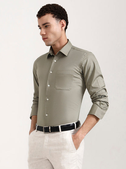 Pista Green Solid Slim Fit Formal Shirt | JadeBlue Youth
