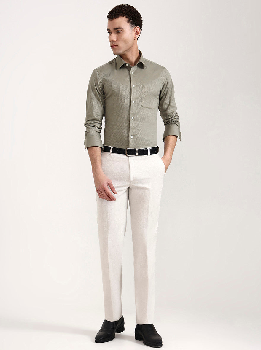 Pista Green Solid Slim Fit Formal Shirt | JadeBlue Youth