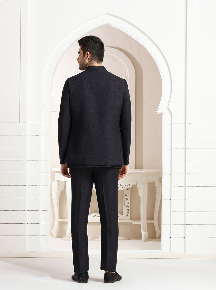 Deep Blue Embroidered Jodhpuri Suit | TULA