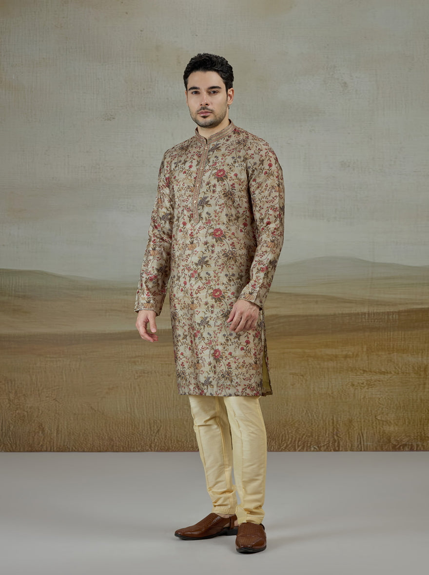 Mehandi Embroidered Kurta Pajama | Virasana