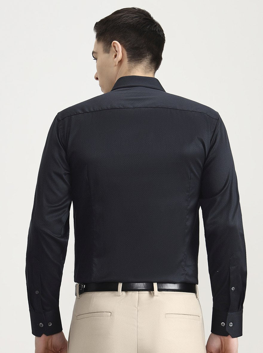 Black & Green Solid Slim Fit Formal Shirt | JadeBlue Super Luxe
