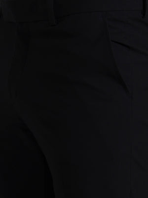 Black Solid Slim Fit Formal Trouser | Metal