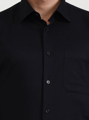 Black Solid Slim Fit Formal Shirt | JadeBlue Youth
