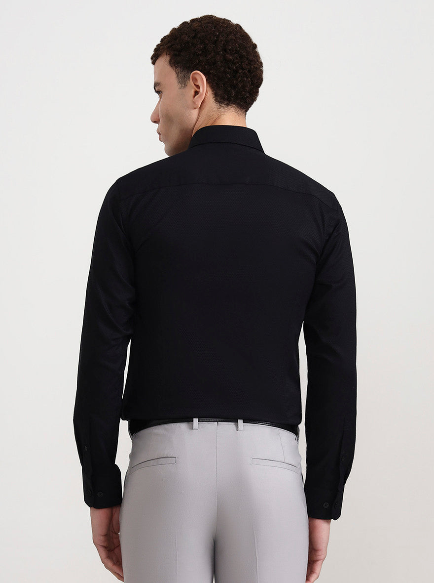 Black Solid Slim Fit Formal Shirt | JadeBlue Youth