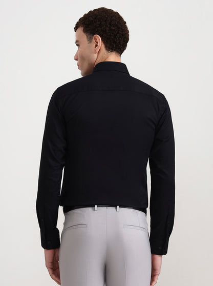 Black Solid Slim Fit Formal Shirt | JadeBlue Youth
