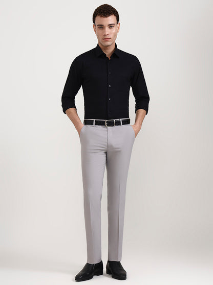 Black Solid Slim Fit Formal Shirt | JadeBlue Youth