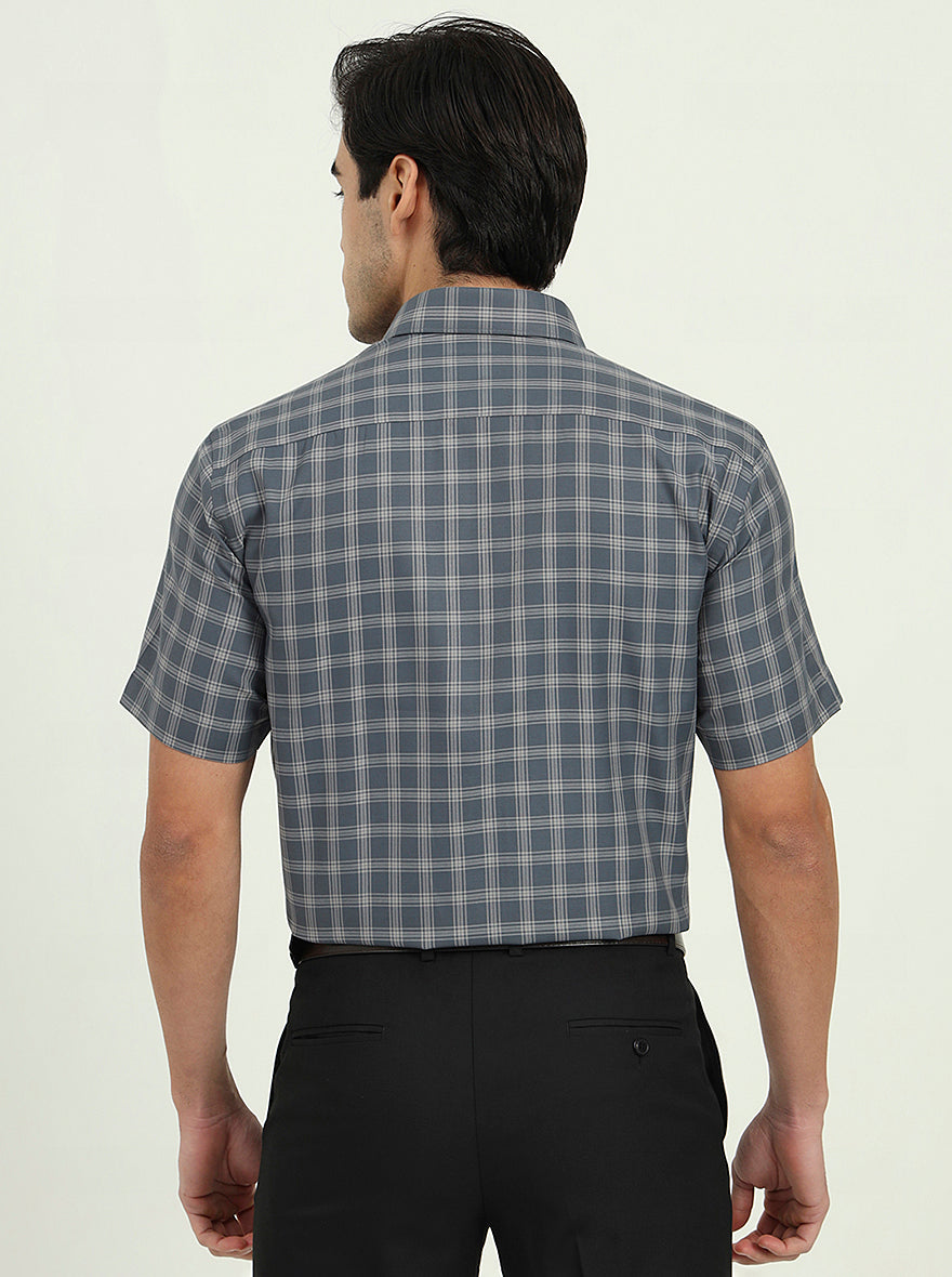 Grey Solid Regular Fit Formal Shirt | Greenfibre