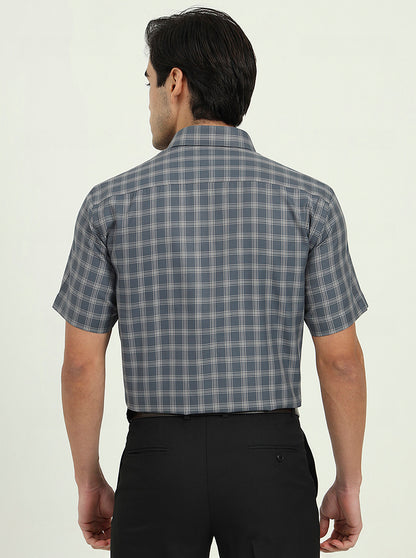 Grey Solid Regular Fit Formal Shirt | Greenfibre