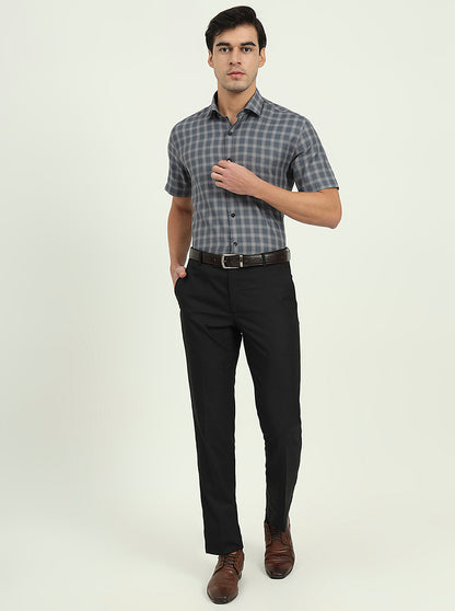 Grey Solid Regular Fit Formal Shirt | Greenfibre