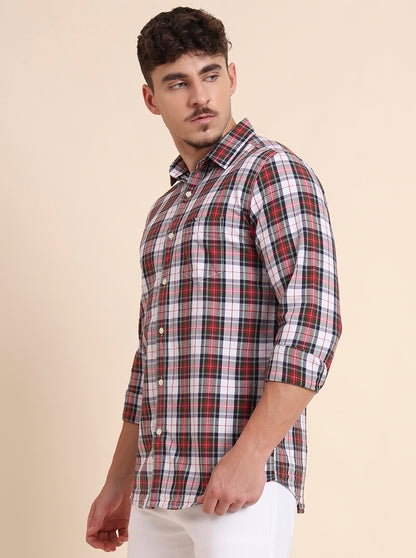 Multicolor Checked Slim Fit Casual Shirt | JadeBlue