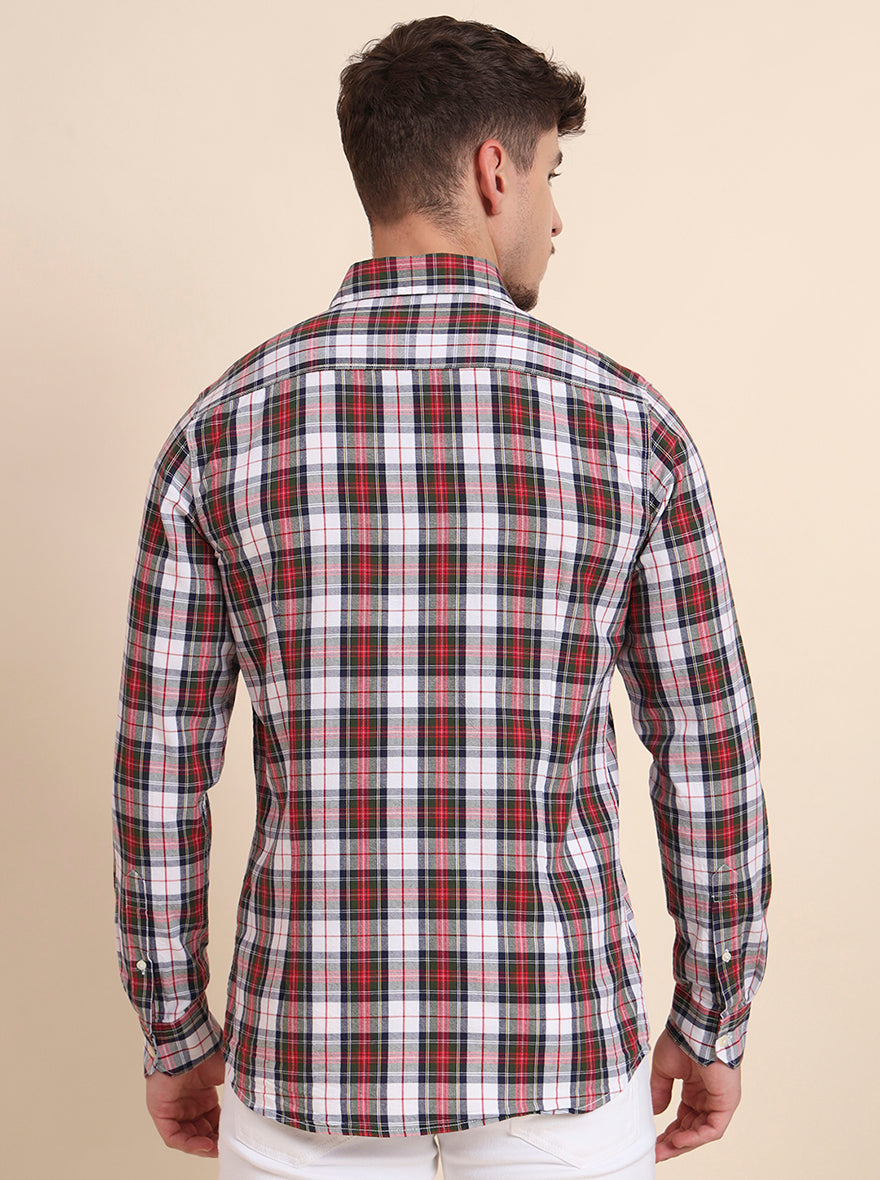 Multicolor Checked Slim Fit Casual Shirt | JadeBlue