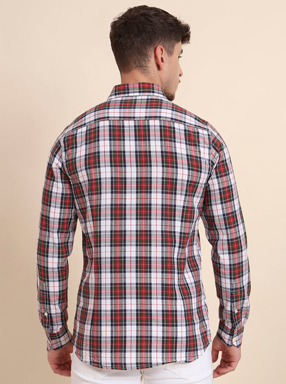 Multicolor Checked Slim Fit Casual Shirt | JadeBlue