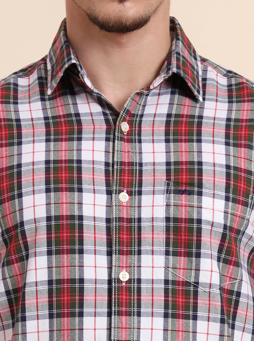 Multicolor Checked Slim Fit Casual Shirt | JadeBlue