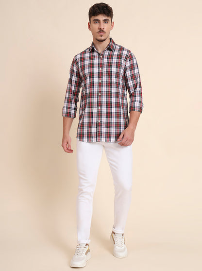 Multicolor Checked Slim Fit Casual Shirt | JadeBlue