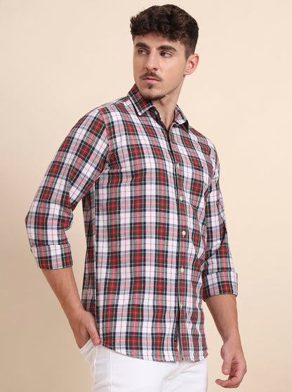 Multicolor Checked Slim Fit Casual Shirt | JadeBlue
