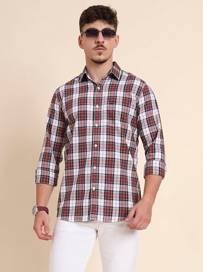 Multicolor Checked Slim Fit Casual Shirt | JadeBlue