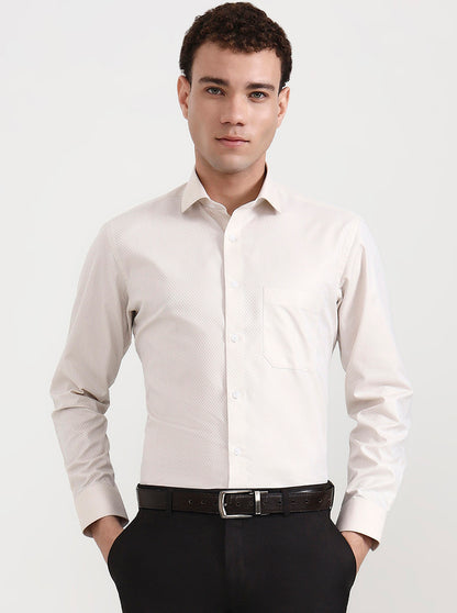 Fawn Solid Slim Fit Formal Shirt | Greenfibre