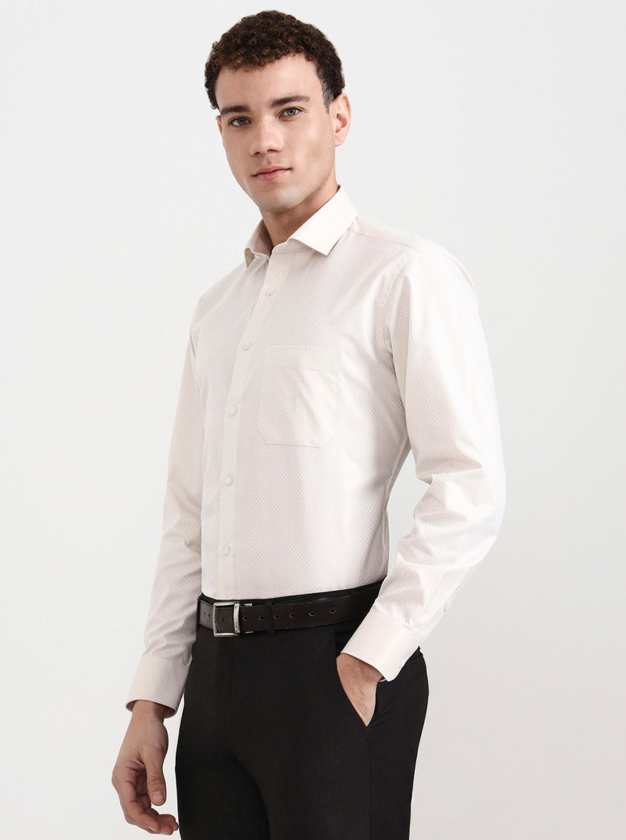 Fawn Solid Slim Fit Formal Shirt | Greenfibre