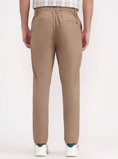 Khaki Solid Regular Fit Track Pant | JadeBlue