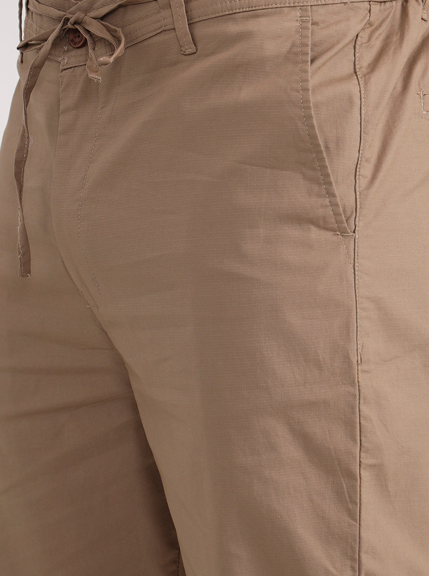 Khaki Solid Regular Fit Track Pant | JadeBlue