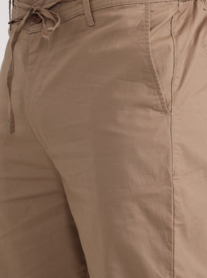 Khaki Solid Regular Fit Track Pant | JadeBlue