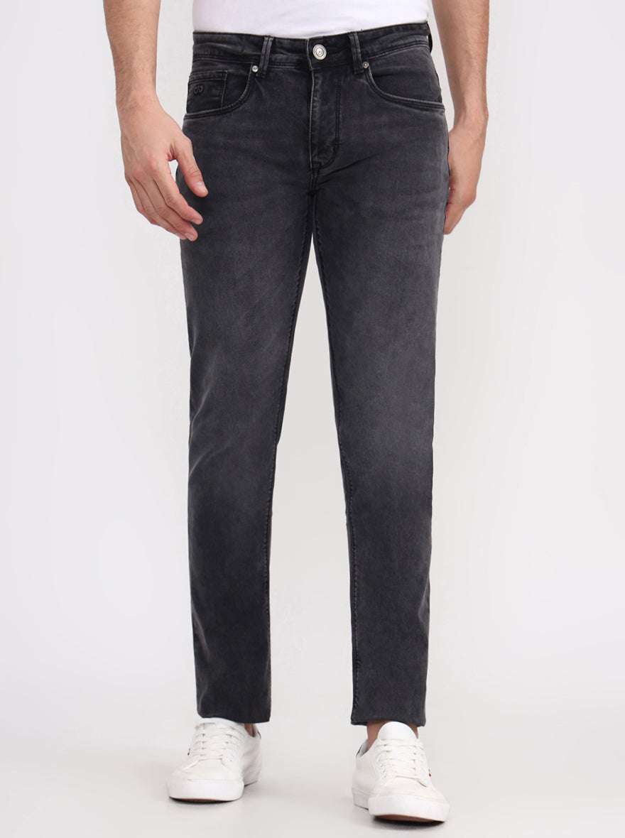 Mid Grey Washed Slim Fit Jeans | JadeBlue