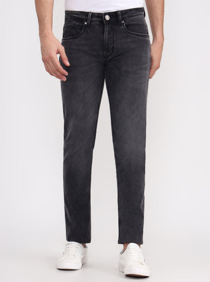 Mid Grey Washed Slim Fit Jeans | JadeBlue