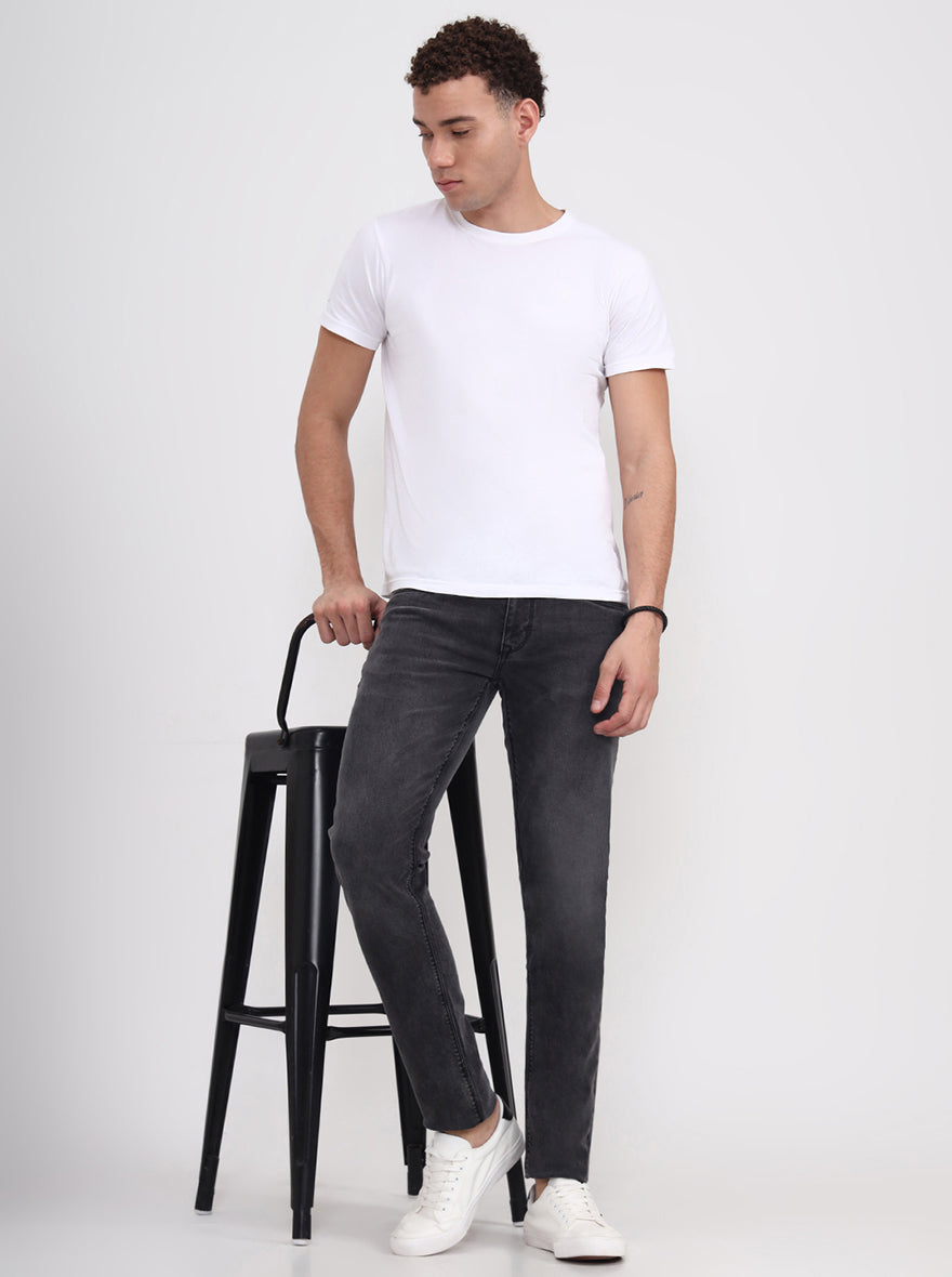 Mid Grey Washed Slim Fit Jeans | JadeBlue