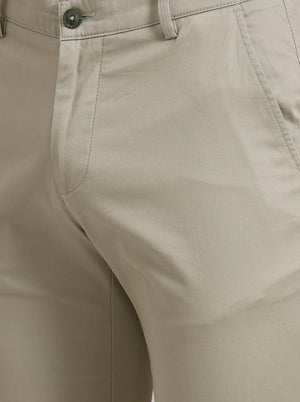 Light Grey Pista Solid Super Slim Fit Casual Trouser | Greenfibre