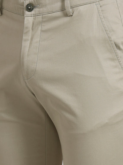 Light Grey Pista Solid Super Slim Fit Casual Trouser | Greenfibre