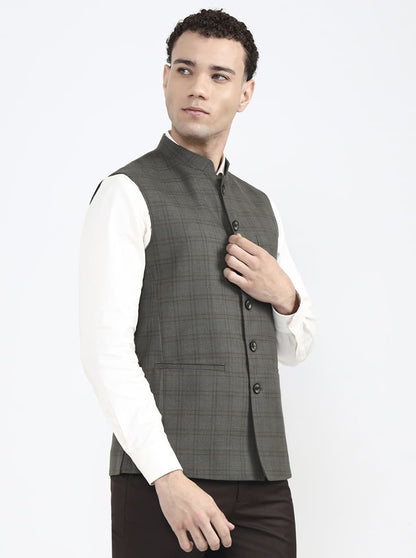 Brown Solid Regular Fit Modi Jacket | JB X JB