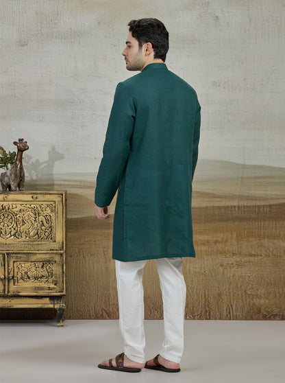 Green Solid Kurta | TULA