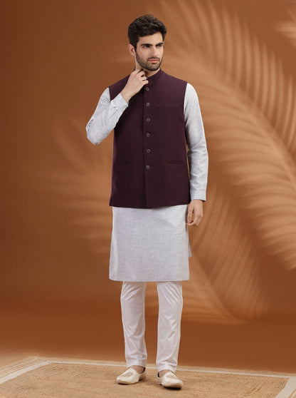 Wine Solid Waistcoat | Greenfibre