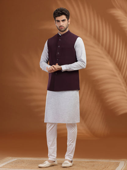 Wine Solid Waistcoat | Greenfibre